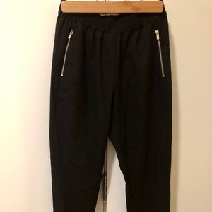 High Waisted Trousers with Zipper Detail